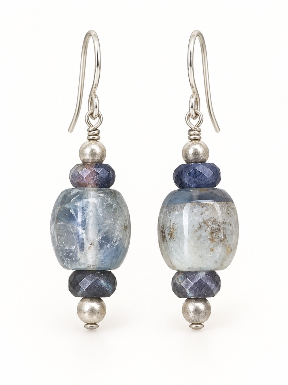 Sterling Silver Blue Gemstone Drop Earrings